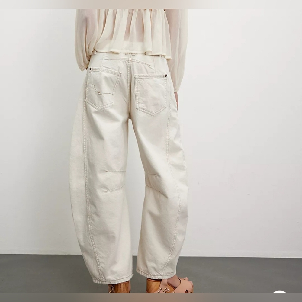We The Free Free People  Lucky You Mid Rise Barrel Jeans Size 31 - Picture 16 of 16